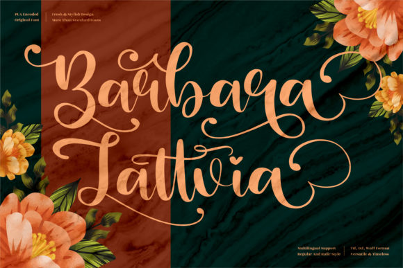 Barbara Lattvia: A Romantic Script Font for Elegant Branding