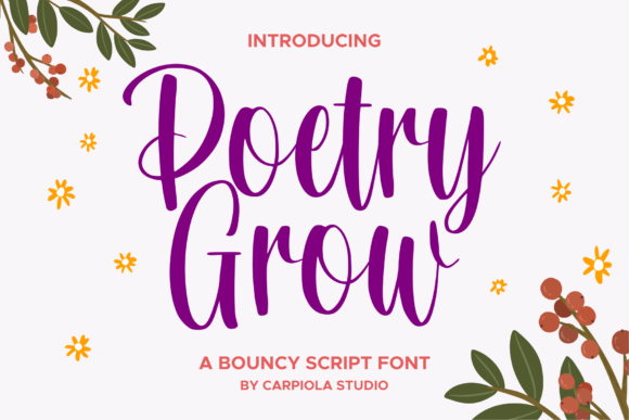 Poetry Grow: A Bouncy Handwritten Font for Digital Branding and Web Design