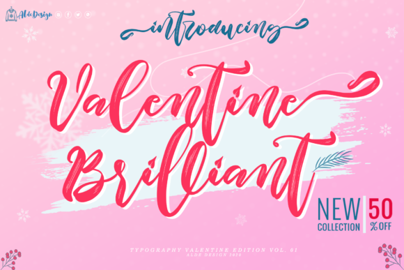 Valentine Brilliant: A Festive Handwritten Font for Romantic Designs and Classy Branding